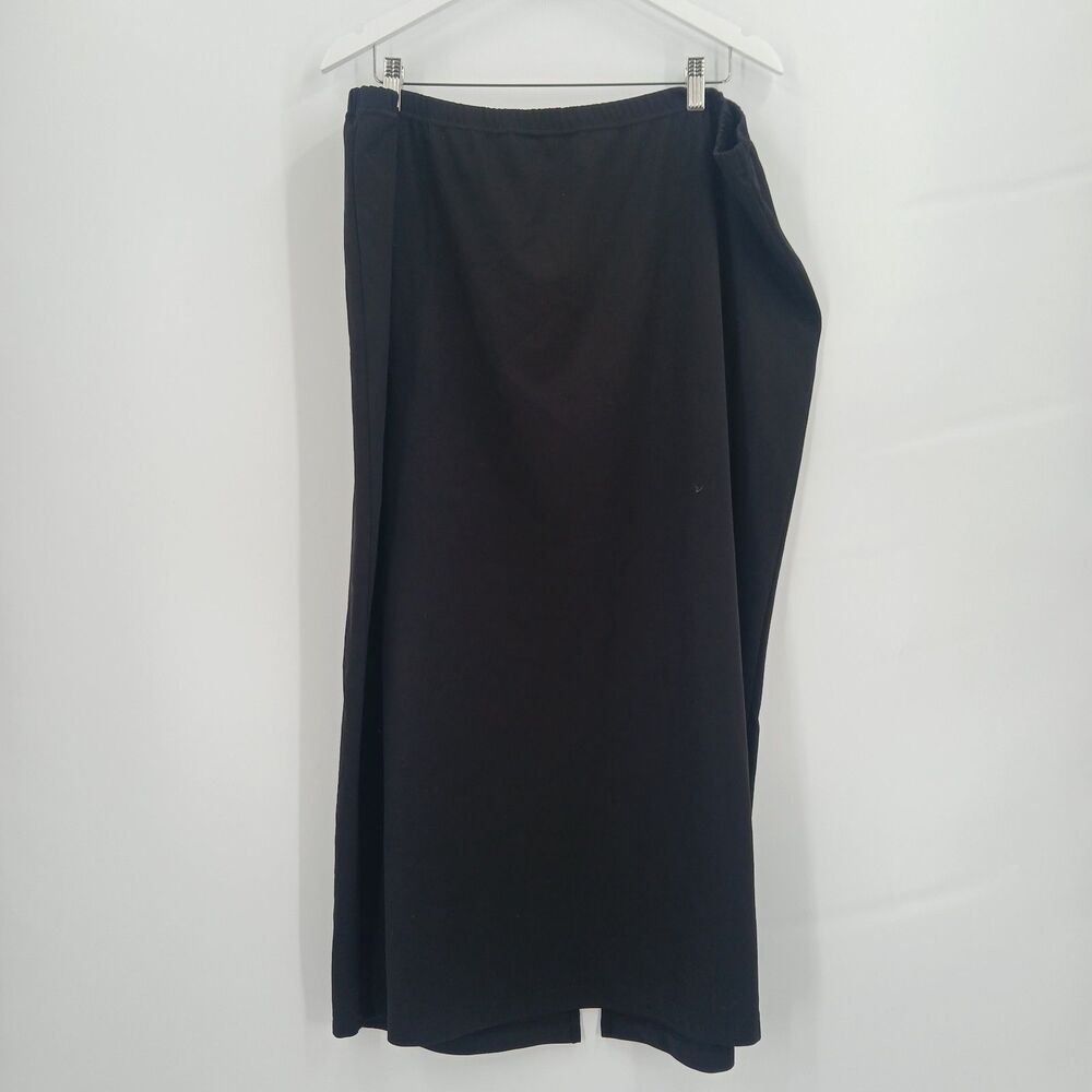 womans Lane Bryant Black Elastic Waist straight midi skirt plus Size 22 24